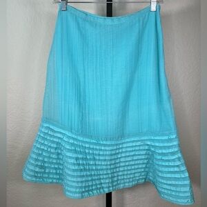 Anthropologie Odille Ruffle Cotton Blend Lined Skirt Size 0 EUC
